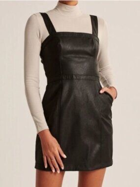 Abercrombie Black Faux Leather Mini Dress XS